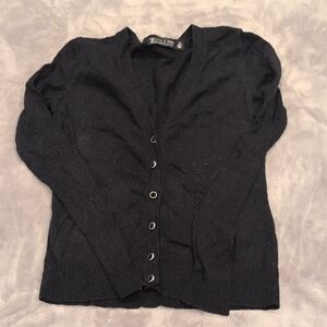 Classic Black Button-Up Cardigan